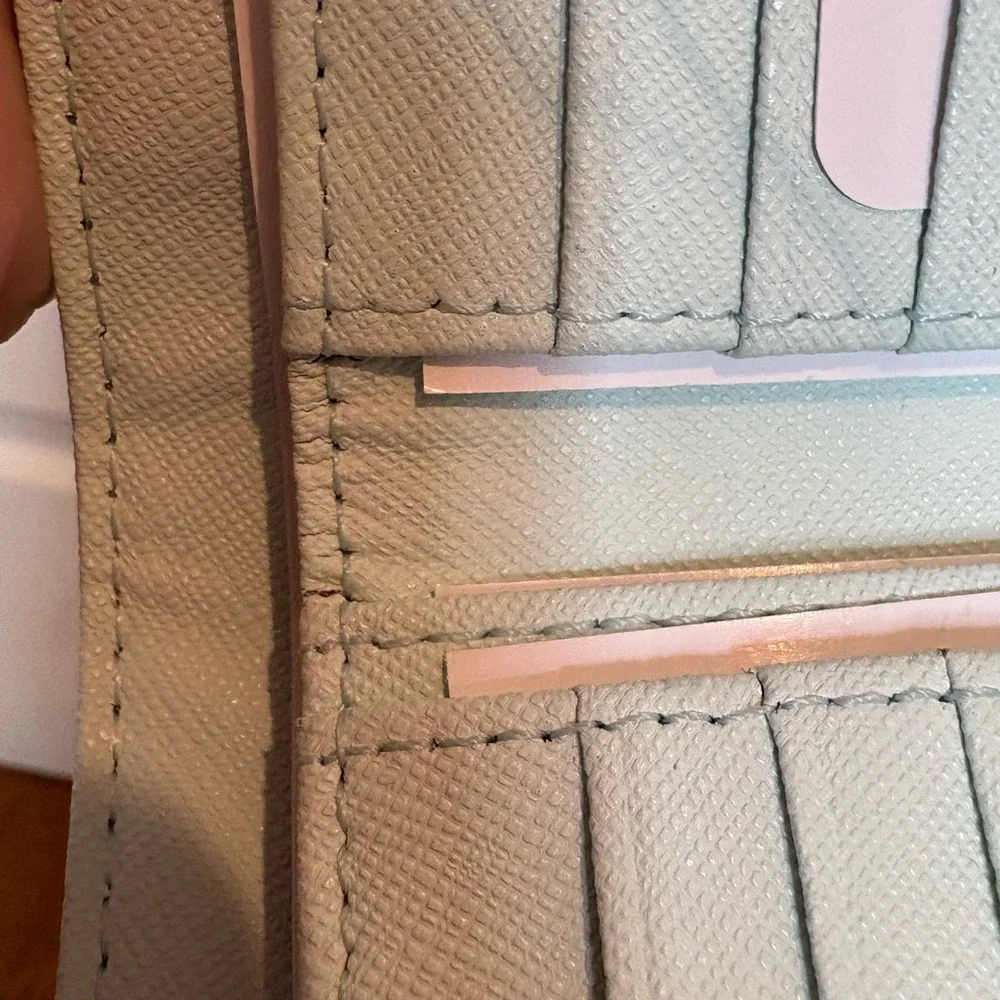 kate spade mint green scallop flap wallet